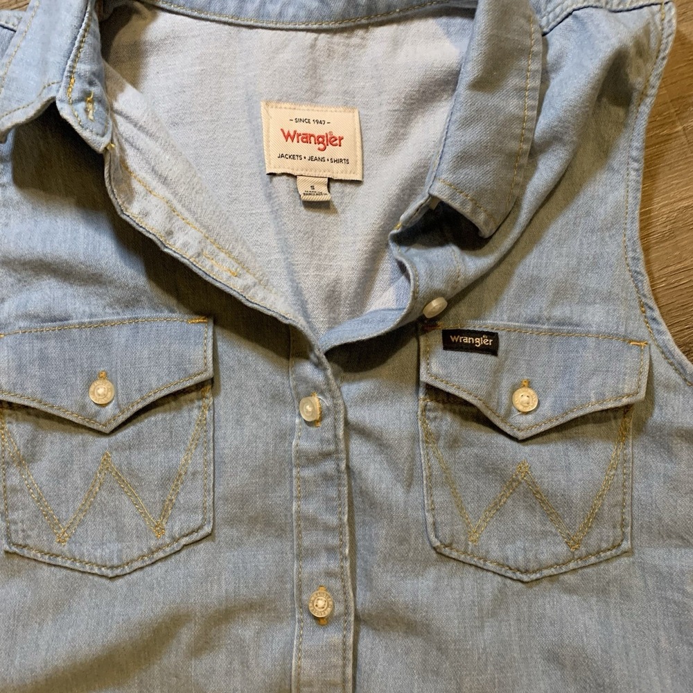 Vtg Wrangler Denim Romper Jumpsuit Shorts Size S - Picture 5 of 5